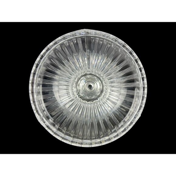 Vintage Irish Pressed Crystal Clear Glass Goblet Form Vase Pineapple Pattern - Picture 8 of 16